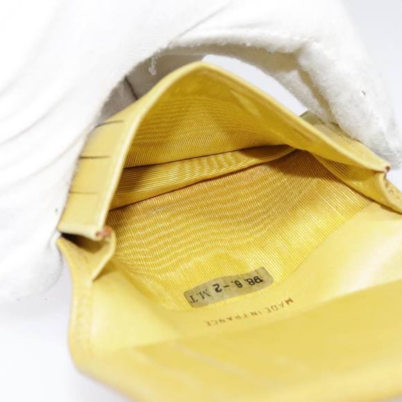 CHANEL COCO Mark Card Case Caviar Skin Yellow CC Auth am6890 - Picture 11 of 16